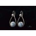 Silver Earrings With Ancient Roman Glass Made in Israel